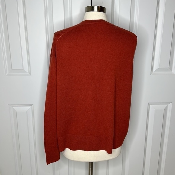 Vince Boxy Drop Shoulder Cashmere Sweater in Russet L - Picture 7 of 11